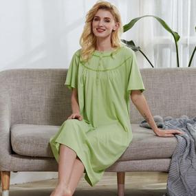img 1 attached to Keyocean Women Nightgowns: Soft, Lightweight & Comfy 100% Cotton Short Sleeves Ladies Sleepwear