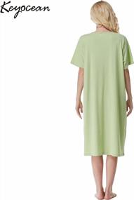 img 3 attached to Keyocean Women Nightgowns: Soft, Lightweight & Comfy 100% Cotton Short Sleeves Ladies Sleepwear