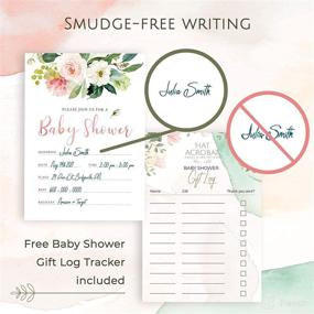 img 1 attached to 🌸 Floral Baby Shower Invitations for Girls Bundle - 25 with Thank You Cards, Envelopes, Book Request Cards, and Diaper Raffle Tickets