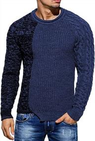 img 4 attached to Stay Cozy And Stylish With Taoliyuan Men'S Color-Blocked Pullover Sweater