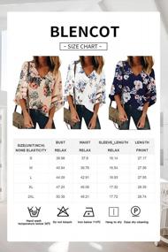 img 2 attached to Women'S Elegant Lace Patchwork Floral Blouse - BLENCOT 3/4 Bell Sleeve V Neck Tops (S-2XL)
