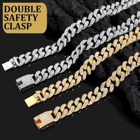 img 1 attached to Cuban Link Dog Collar - Elegant Silver Metal Chain Collar For Dogs And Cats With Diamond Accents - Available In Multiple Sizes