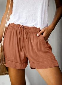 img 3 attached to Stay Comfortable With Elapsy'S Women'S Drawstring Elastic Waist Shorts For Summer