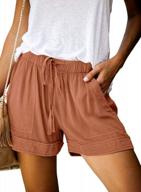 stay comfortable with elapsy's women's drawstring elastic waist shorts for summer logo