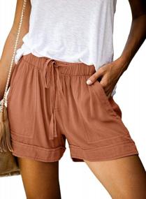 img 4 attached to Stay Comfortable With Elapsy'S Women'S Drawstring Elastic Waist Shorts For Summer