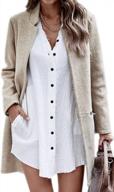 stay warm in style: angashion women's stand collar cardigan coat with zipper pockets logo