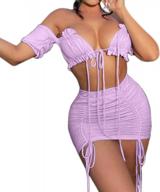 get ready to turn heads with sedrinuo's sexy lace up off shoulder 2 piece outfits for women logo