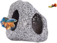 🐠 enhance your aquarium with natural betta hideout cave shrimp cichlid decorations: ideal accessories for breeding, hiding, and playtime in small fish tank логотип
