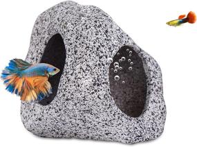 img 4 attached to 🐠 Enhance Your Aquarium with Natural Betta Hideout Cave Shrimp Cichlid Decorations: Ideal Accessories for Breeding, Hiding, and Playtime in Small Fish Tank