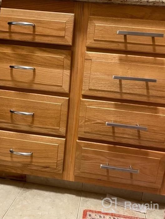 img 1 attached to 10 Pack Brushed Nickel Square Cabinet Handles, 3 Inch Hole Centers Kitchen Drawer Pulls For Cabinets And Doors Silver Door Knobs By Homdiy review by Eric Ross