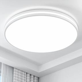 img 4 attached to Modern Round LED Ceiling Light Fixture - Waterproof 24W Flush Mount Daylight Lighting For Bedroom, Kitchen, Bathroom, Living Room, Hallway - Enhanced SEO