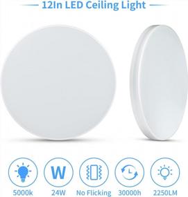 img 3 attached to Modern Round LED Ceiling Light Fixture - Waterproof 24W Flush Mount Daylight Lighting For Bedroom, Kitchen, Bathroom, Living Room, Hallway - Enhanced SEO