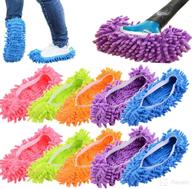 🧦 yinuowei 5 pairs/10 pcs washable dust mop slippers shoes cover - soft & reusable microfiber cleaning slippers logo