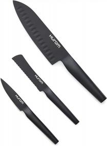 img 4 attached to Hurom Fruit & Vegetable Knife Set, Matte Black - Kitchen Knives For Cutting Fruits And Veggies.