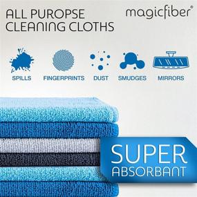 img 2 attached to 🧼 MagicFiber Microfiber Cleaning Cloth - 12 Pack, 13x13 in - Ultra Absorbent Reusable Rags for Dusting, Windows, Kitchenware, Cars & More!