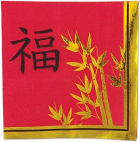 img 1 attached to Chinese New Year Tableware: 32 Piece Beistle Paper Asian Lunch Napkins, 6.5" X 6.5", Red/Gold/Black
