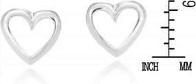 img 1 attached to 925 Sterling Silver Heart Outline Stud Earrings - Cute And Stylish!