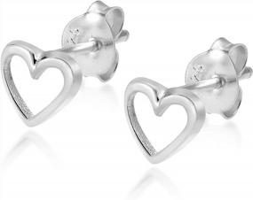 img 3 attached to 925 Sterling Silver Heart Outline Stud Earrings - Cute And Stylish!