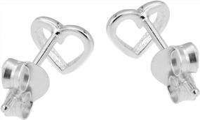 img 2 attached to 925 Sterling Silver Heart Outline Stud Earrings - Cute And Stylish!