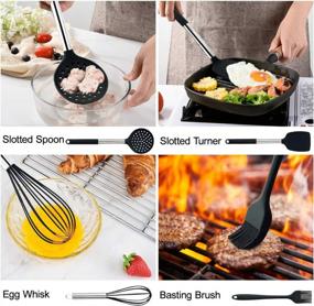 img 2 attached to 31Pc Silicone Kitchen Utensil Set - Heat Resistant Non-Stick Spatula With Stainless Steel Handle (BPA Free, Non Toxic)