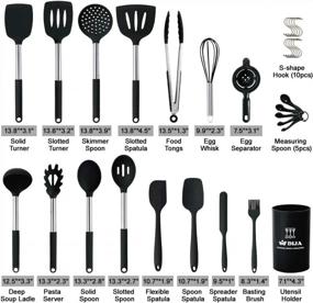 img 3 attached to 31Pc Silicone Kitchen Utensil Set - Heat Resistant Non-Stick Spatula With Stainless Steel Handle (BPA Free, Non Toxic)