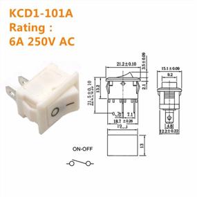 img 2 attached to Willwin 30Pcs KCD1-101 White Rocker Switch - 6A, 250V, 2 Pin SPST - High Quality Electrical Component