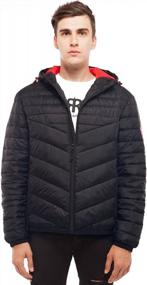 img 1 attached to Water-Resistant Hooded Winter Coat For Men - Rokka&Rolla Lightweight Puffer Jacket