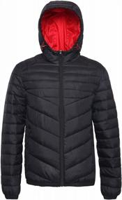 img 4 attached to Water-Resistant Hooded Winter Coat For Men - Rokka&Rolla Lightweight Puffer Jacket
