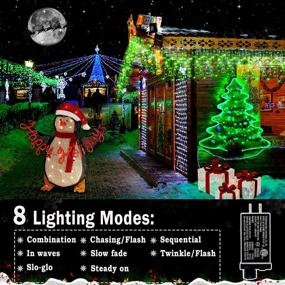 img 3 attached to 99Ft 8 Modes Curtain Fairy String Light With 228 Drops: Christmas Lights Outdoor Decorations For Holiday & Wedding Party Decoration