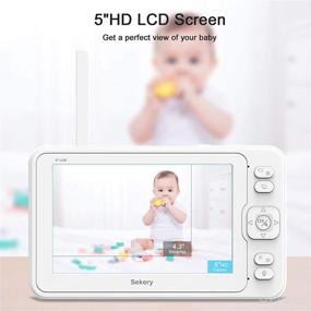 img 2 attached to 👶 Sekery 1080P 5-inch HD Display Video Baby Monitor with Camera and Audio – Two-Way Audio, Temperature Monitor, Night Vision, Lullaby, VOX Mode, Recording & Playback