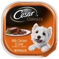 🐶 6 packs of cesar canine cuisine wet dog food with chicken and liver, 3.5 oz. each logo