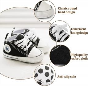 img 1 attached to Newborn Toddler White Leather Sneaker - KIDSUN Infant Baby Boys Girls Soft Sole Anti-Slip Casual Shoes First Walker Crib Shoes
