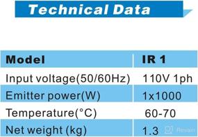 img 2 attached to 🚗 Solary IR1 Infrared Dryer: Powerful 110V Baking & Curing Lamp for Efficient Car Bodywork Repair Paint Drying