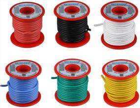 img 4 attached to 14 AWG Stranded Tinned Copper Wire Kit - BNTECHGO 6 Colors X 25 Ft Flexible Silicone Wire