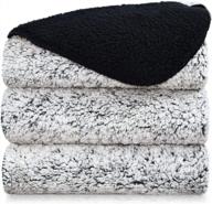stay warm and cozy with stfly sherpa fluffy plush fleece blanket for sofa, couch, and bed - perfect winter luxury blanket for adults (black, 60 x 80 inches) logo