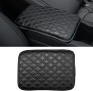 🚘 blau grun auto center console pad/cover, 11.8"x8.2" universal coarse linen armrest seat box cover for cars, trucks, dustproof car armrest box protector (black) логотип