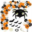 orange and black halloween balloon garland arch kit with spider balloons and eyes balloons - 126 pcs for house and garden party decorations: lovestown logo