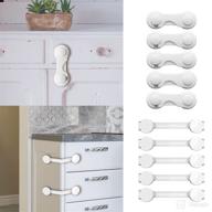 🔒 child safety cabinet locks (10 pack) - easy installation, strong adhesive, no drilling needed - secure cabinets and drawers - multi-purpose design logo