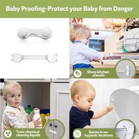 img 3 attached to 🔒 Child Safety Cabinet Locks (10 Pack) - Easy Installation, Strong Adhesive, No Drilling Needed - Secure Cabinets and Drawers - Multi-Purpose Design