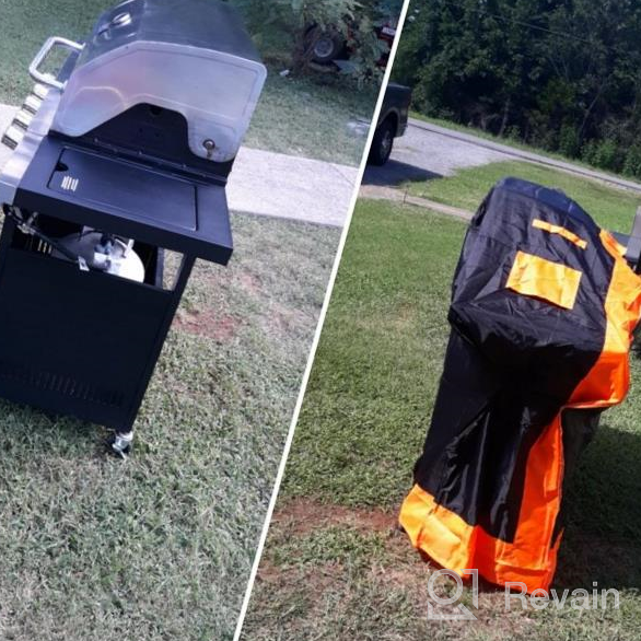 img 1 attached to Protect Your Grill From The Elements With Gulrear Waterproof BBQ Cover - 58 Inch With Adjustable Straps And Waterproof Zipper review by Jason Rosekrans