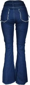 img 1 attached to Aodrusa Bell Bottom Jeans For Women - Flared Raw Hem Denim Pants With Patches