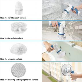 img 1 attached to Get A Sparkling Clean Bathroom With IEZFIX Electric Spin Scrubber - Rechargeable, Portable & Versatile