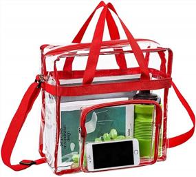 img 3 attached to Stadium-Ready Clear Tote Bag For Travel, Gym & Events - 12"X 6"X12