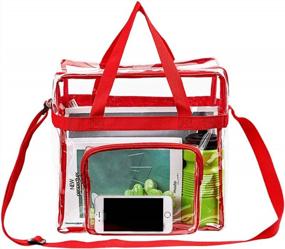 img 4 attached to Stadium-Ready Clear Tote Bag For Travel, Gym & Events - 12"X 6"X12