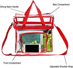 img 1 attached to Stadium-Ready Clear Tote Bag For Travel, Gym & Events - 12"X 6"X12