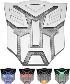 img 1 attached to Self-Illuminated Autobot Badge Car Decal - KJJDKJD Solar Transformers Decepticons Logo 3D Sticker