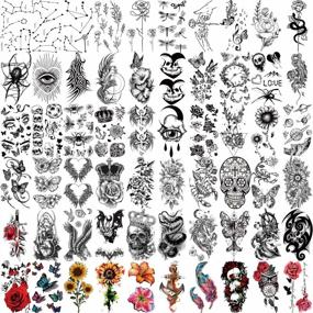 img 3 attached to Get Inked In Style: 77 Waterproof Temporary Tattoos For Men And Women