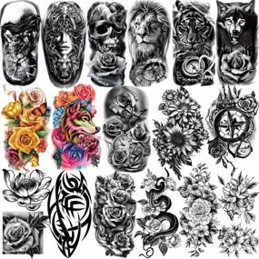 img 4 attached to Get Inked In Style: 77 Waterproof Temporary Tattoos For Men And Women