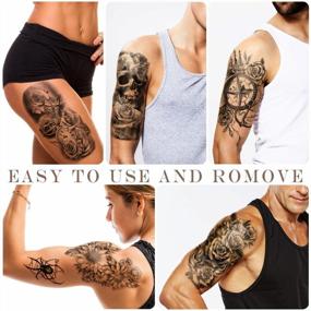 img 1 attached to Get Inked In Style: 77 Waterproof Temporary Tattoos For Men And Women