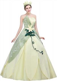 img 4 attached to Hand-Sewn Leaf Layered Costume Dress For Women By Angelaicos: Perfect For Parties And Ball Gowns